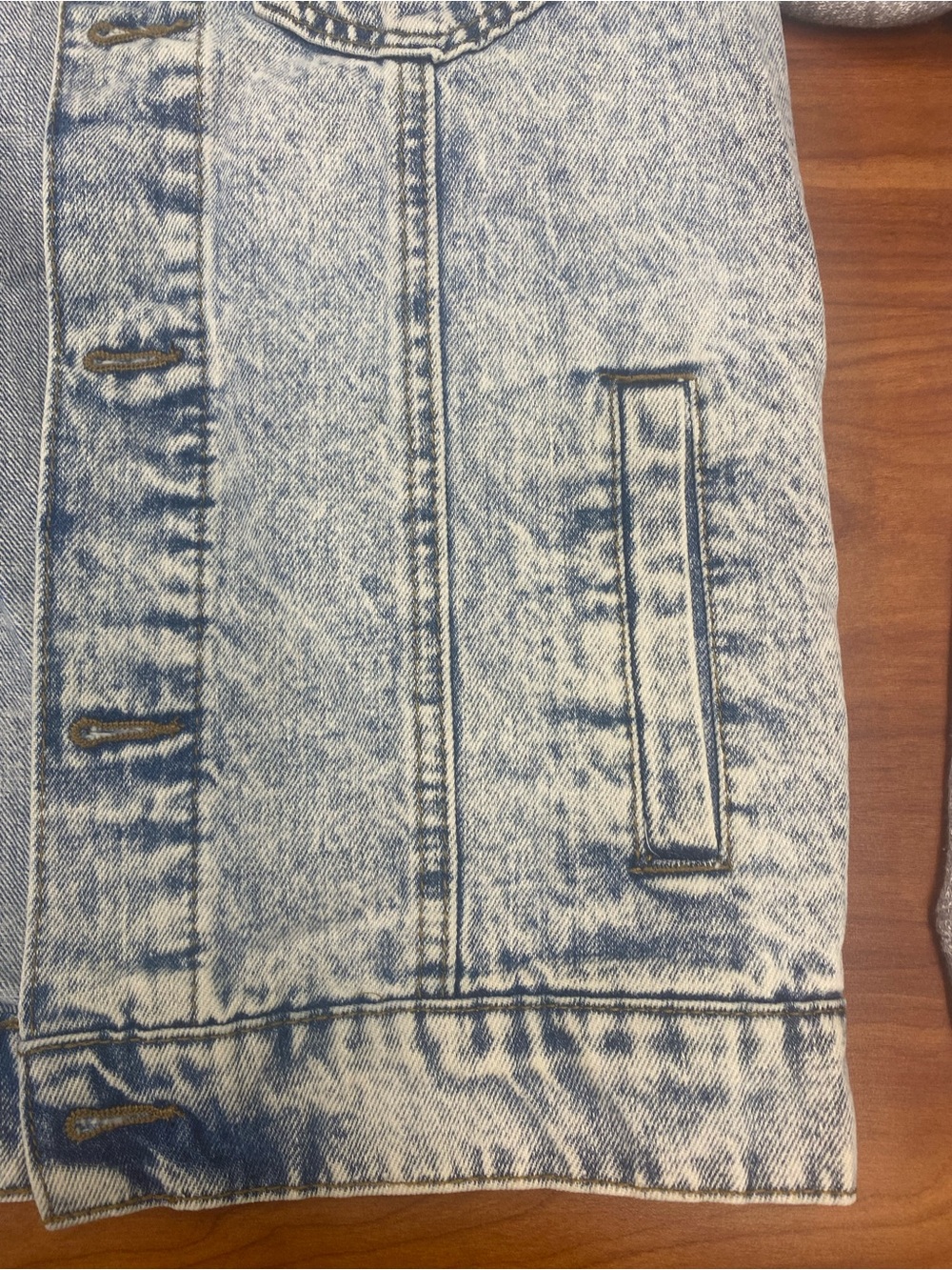 Original Use Denim Jacket Men S Sweatshirt Hoodie Acid Wash Lightweight Pockets - Picture 6 of 13